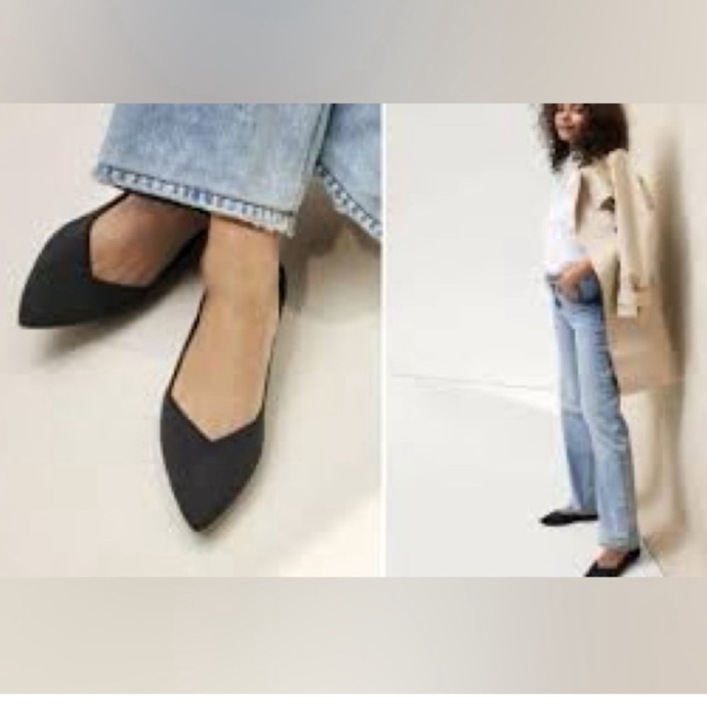 Rothy’s The Point black flat shoes black Sz 9.5